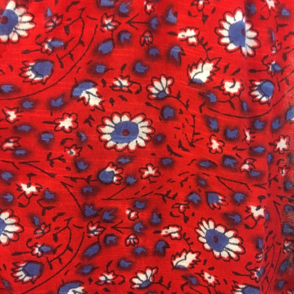 Modcloth Tank Top Size XS Floral Red Boho Tassles - Picture 2 of 6